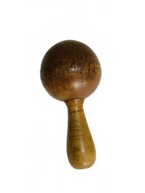 Primitive Antique Wooden Sock Darner Darning Egg Tool Early 1900's